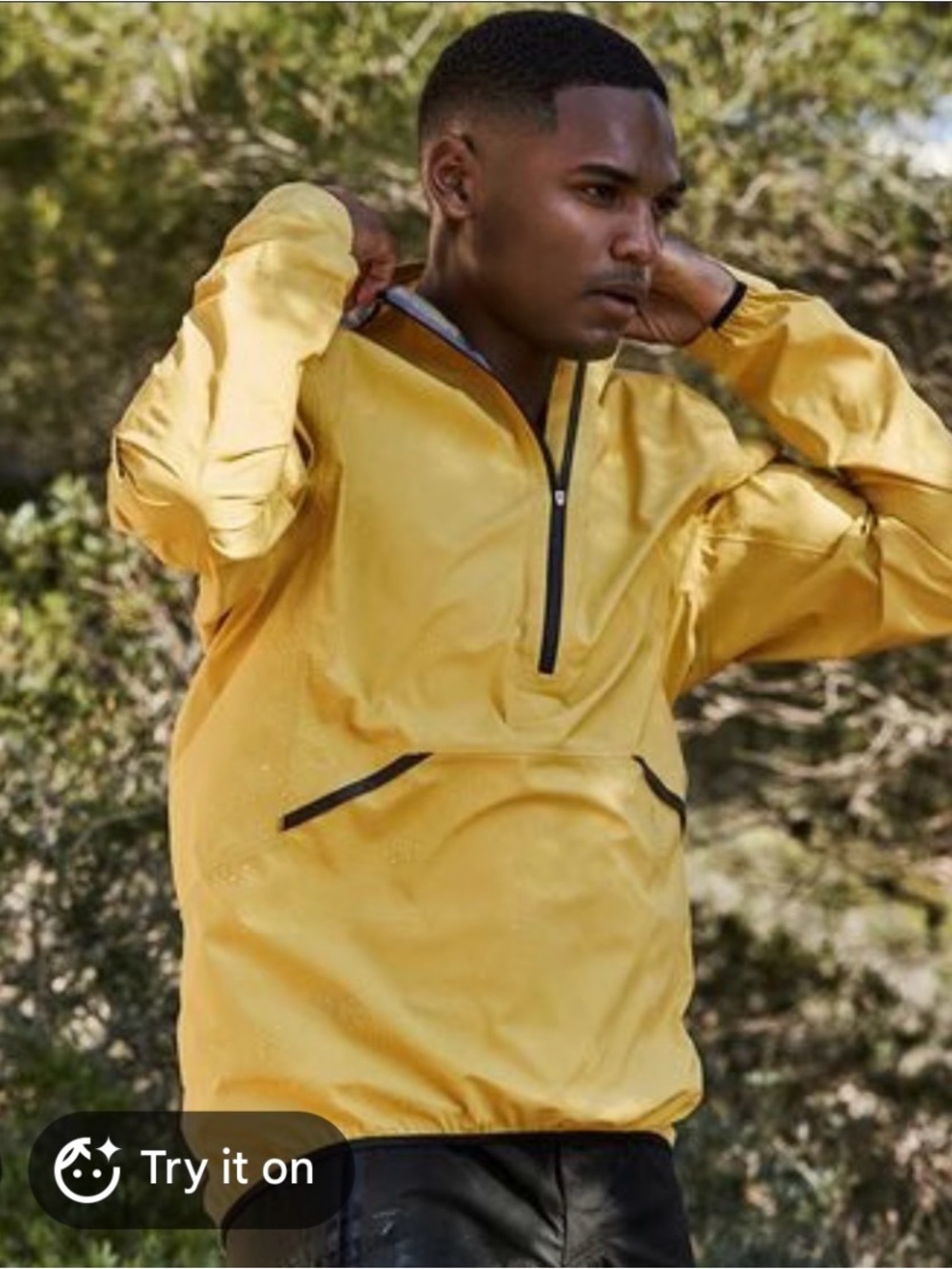 GAP Men's Yellow Half-Zip Windbreaker Pullover